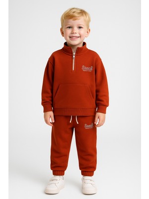 Mini Bambi Erkek Çocuk Dik Yaka Snook Alt-Üst Takım Kiremit