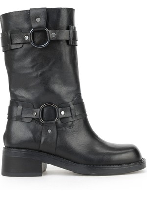 Ziya, Kadın Hakiki Deri Çizme 1531022Z7619 Siyah