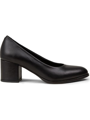 Deery Kadın Hakiki Deri Siyah Günlük Topuklu Ayakkabı - A3285ZSYHC01