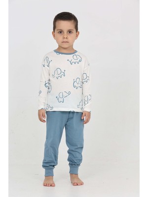 Toontoy Erkek Çocuk Fil Pano Baskılı Pijama Takım