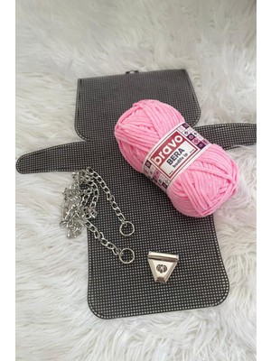 Kadife Ip Çanta Örgü Kiti Kanvas Çanta Kiti