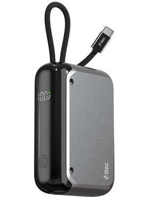 Ttec Recharger LCD 10.000 MAH Pd 30W Usb-C Dahili Kablolu Taşınabilir Hızlı Şarj Aleti/Powerbank 2BB228UG