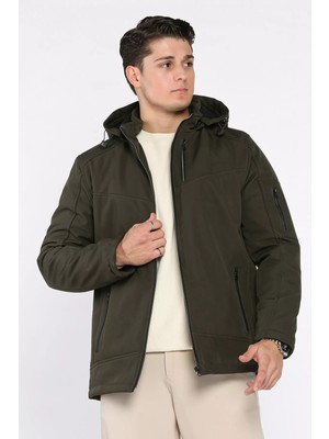 Içi Polarlı Kapüşonlu Slim Fit Erkek Mont P-00018822