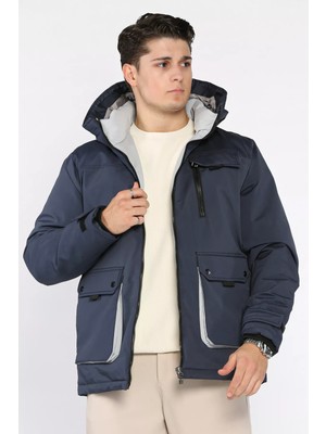 Içi Astarlı Kapüşonlu Erkek Mont P-00018823