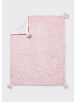 Mayoral 100X80 cm Pembe Renk Battaniye – Yumuşak, Ponponlu ve Şık Bebek Battaniyesi