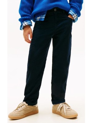 Tommy Hilfiger Erkek Çocuk Skater Fit Kadife Pantolon - Lacivert
