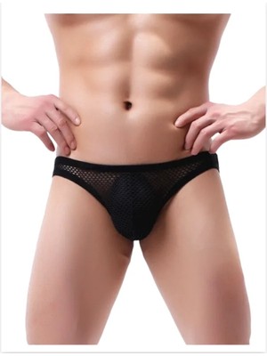 Fantezi Arkası Açık Seksi File Erkek Kilot ( Pedsiz )