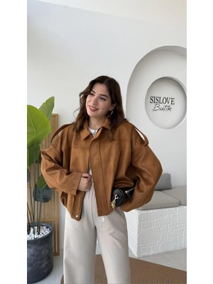 Levure Kadın Süet Ceket Kahverengi