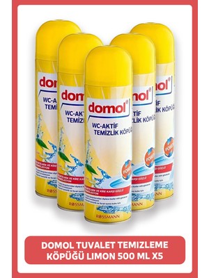 Domol Limonlu Tuvalet Temizleme Köpüğü 500 ml X5 Bakteri ve Kire Karşı Etkili Temizlik