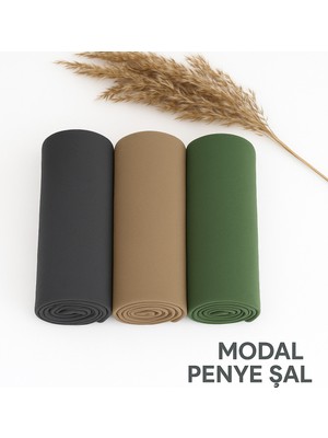 Penye Şal 3 Set Kalite Penye Şal (Füme Pudra Haki Yeşil) Modal