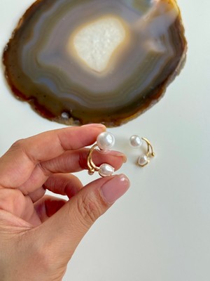 Youes Jewelry 316L Çelik Modern Incili Kadın Küpe