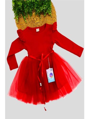 Dinamik çocuk Kız Çocuk Tül Pamuklu Uzun Kol Özel Gün Doğum Günü Günlük Prenses Elbise