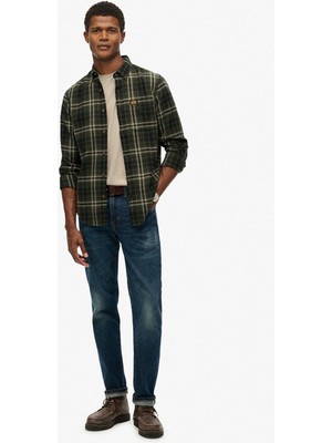 Superdry Regular Fit Haki Kareli Erkek Gömlek M4011047A-H7J