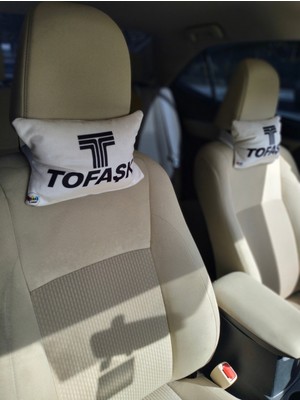Edalı Tofaşk Logo Baskılı Tüm Modellere Uyumlu Araç Boyun Yastığı, Baby Face Kumaş