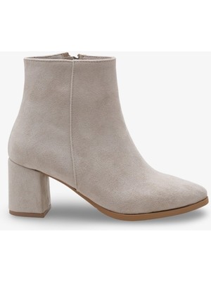 Melida Kadın Topuklu Bot Bej Süet