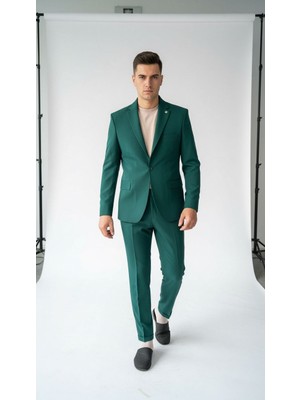 Plus Scorpion Erkek  Tek Düğme Slim Fit Takım Elbise - Şık Ofis ve Davet Kombini