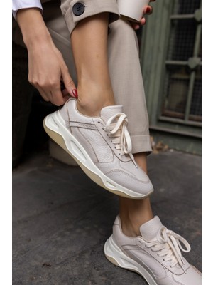 Angelina Jones Faınn Kadın Taba Gercek Deri Suet Sneaker Ayakkabi