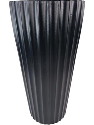 Nettenevime Siyah Lilyum Model Vazo Dekoratif Plastik Saksı 57CM 9 Litre Iç Hacim Estetik ve Modern Tasarım