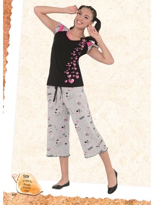 Çamaşır Kenti Berrak Bayan Kapri Pijama Takım 5131
