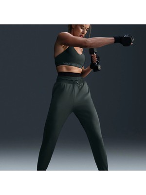 Nike One Therma-Fıt Yüksek Belli Kadın Yeşil Spor   Eşofman Altı -Yumuşacık Içi Polarlı Kumaş- FB5431-338
