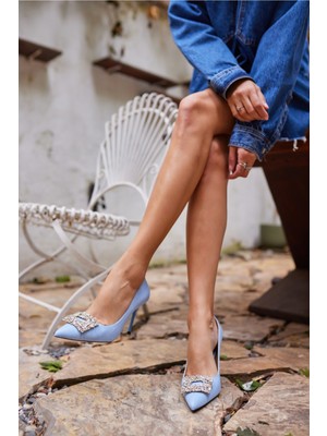 Angelina Jones Alava Kadin Acik Kot Taşli Stıletto