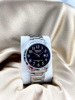 Samstar SMSTR22 Rakamlı Takvimli Klasıik Metal Uygun Fiyatlı Erkek Kol Saati