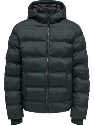Only & Sons Onsunion  Seamles Life Hood Siyah Erkek Mont 22034836