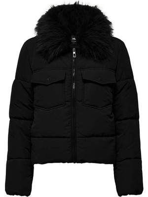 Only Maggi Fur Puffer Life Siyah Kadın Mont 15322000