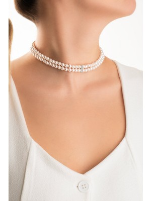 So CHIC Belinda 18 Ayar Beyaz Altın Kaplama 39 Cm Gümüş İnci Kolye