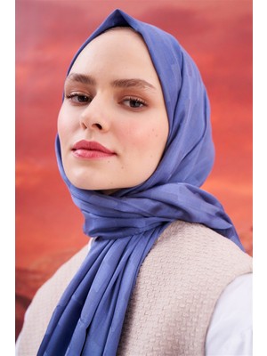 Kot Mavisi Carell Küpçizgi Jakar Italyan Ipekli Şal