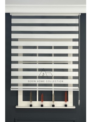 Serin Home Collection Beyaz Bambu Zebra Stor Perde (Dayanıklı Alüminyum Kasa)