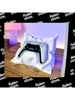 Ralen Yastık Temalı Ps5 Gamepad Dualsense Stand Tekli Beyaz Renk | 10CM ( Yüksek Kalite 3D Baskı Pla )
