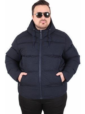 Moc Grande Mocgrande Erkek Büyük Beden Kapüşonlu Mont Lusso 2505 Lacıvert