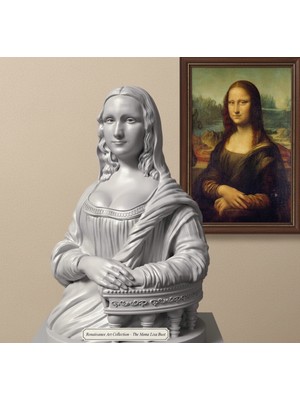Hivhestin Rönesans'ın Gizemi: Mona Lisa Büstü 3D Baskı Heykel (16X15X23 Cm)