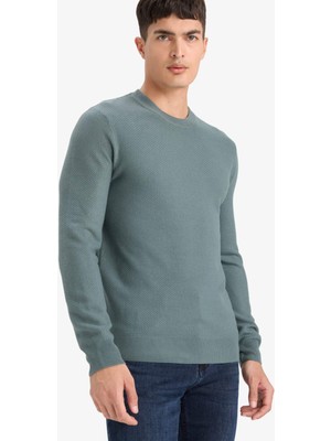 DeFacto Standart Fit Bisiklet Yaka Basic Dokulu Triko Kazak F1777AX25AU