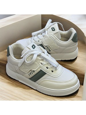 KAFKASLAR AYAKKABI Düz Taban Sneaker Kız Erkek Ipli Kremrenk Çocuk Günlük Spor Ayakkabı