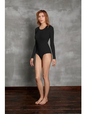 Çamaşır Kenti Kadın Uzun Kol %96 Viloft Termal Body Siyah 12453