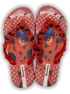 Ipanema Ladybug Çocuk Parmak Arası Terlik Siyah Kırmızı 30/35