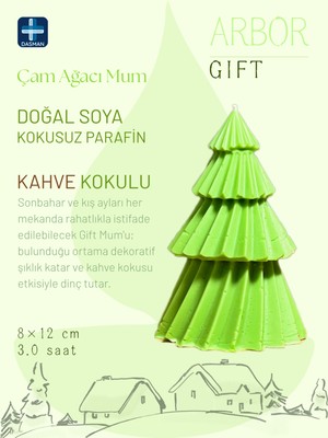 DASMAN Arbor Gift Doğal Soya Kahve Kokulu Çam Ağacı Mum