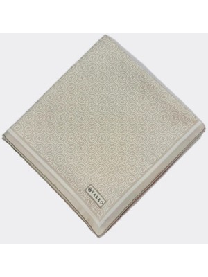 Vakko Tivil Monogram Ipek Eşarp 41408-EKRU