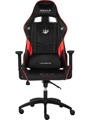 XMAX / Rio Plus Terletmez Kısmi Derili Kadife Kumaş Kırmızı Siyah Gaming Oyuncu Koltuğu / 120 kg Taşır