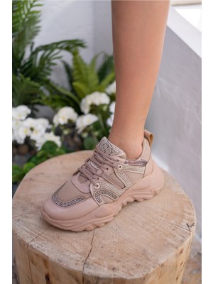 Angelina Jones Georgi Kadın Nude Taş Detay Sneakers
