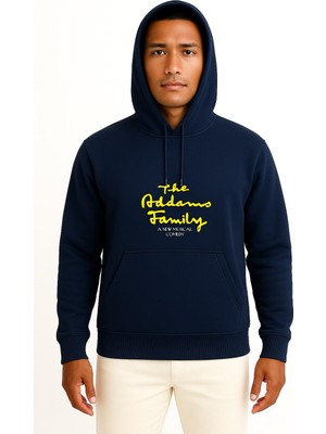 Bahriyeli Collection Kapüşonlu The Addams Family Musical Theatre Göğüs Tasarımlı Unisex Sweatshirt