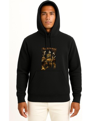 Bahriyeli Collection Kapüşonlu Blues Heaven Göğüs Tasarımlı Unisex Sweatshirt