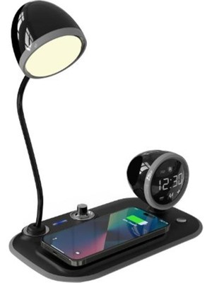 Binbir Göz Bilgisayar S-Link SL-CW21 Siyah Telefon Uyumlu Fast Şarj 15W Ayarlanabilir LED Işıklı  Masa Lambası
