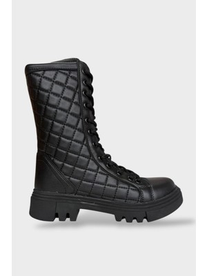 Liger Kışlık Yandan Fermuarlı Uzun Kadın Bot Siyah