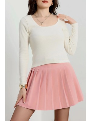 Fantastik Store U Yaka Kaşkorse Bluz Beyaz A132