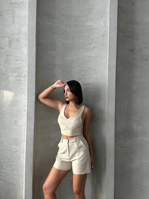 Fantastik Store Şortlu Keten Takım S255014