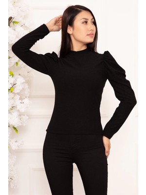 Fantastik Store Prenses Kol Bluz Siyah W3125