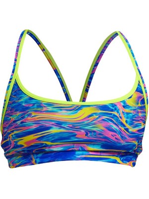 Funkita Stir Crazy Kadın Spor Yüzme Üstü – Racerback Sports Top | Tek Üst